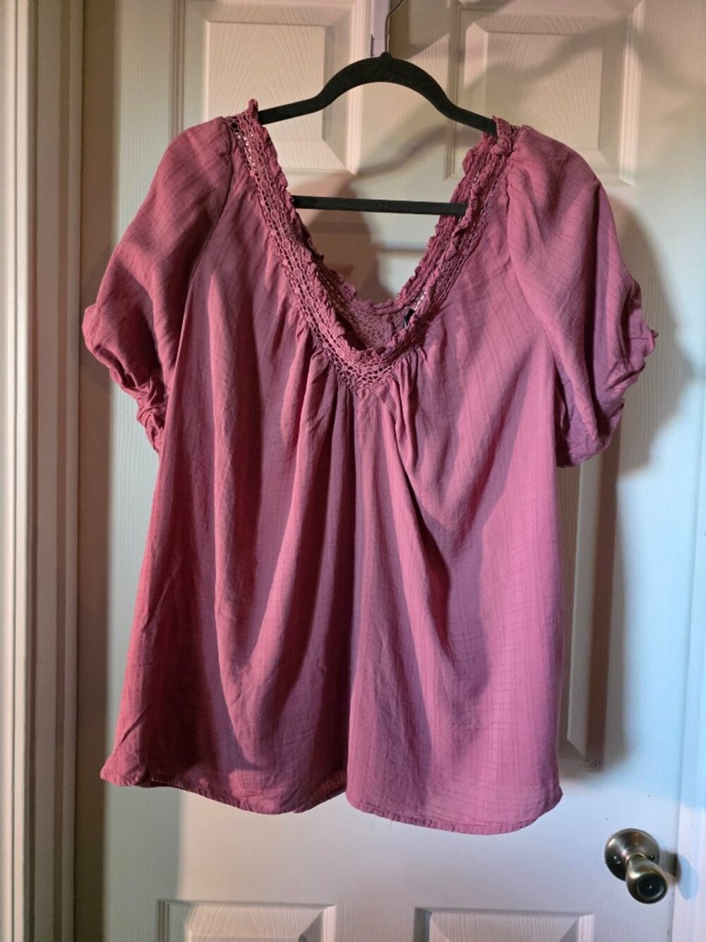 Torrid Dusty Rose Crochet Lace Blouse — 1X